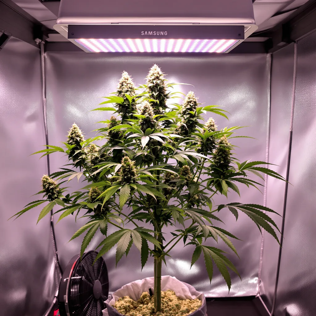 Planta de cannabis Dark Side of the Moon en fase de floración — 60-100 cm autofloración