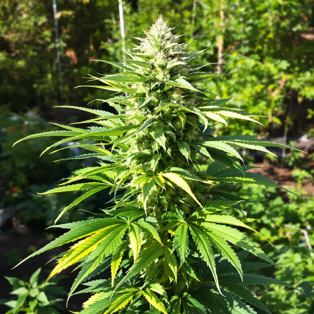 Darth Vader 68% indica / 32% sativa — flor con tricomas visibles