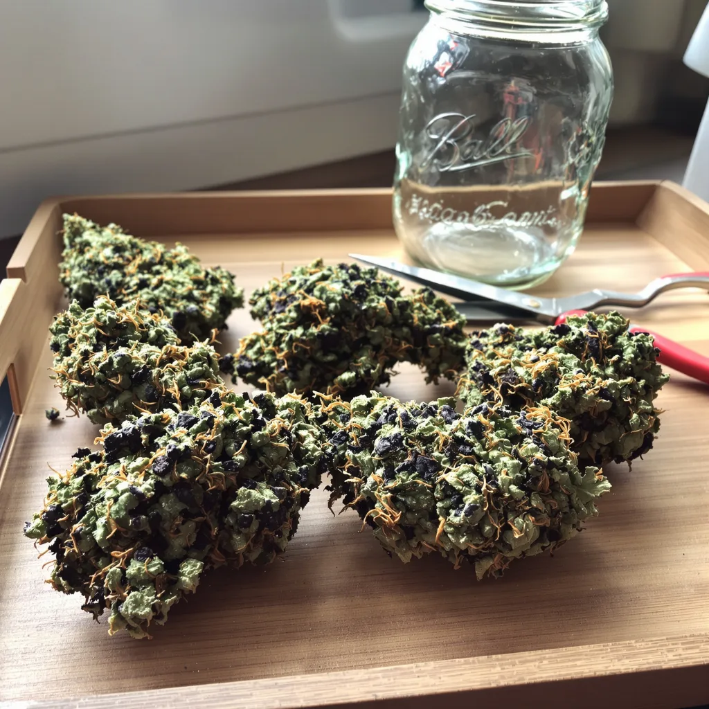 Darth Vader OG 75% indica / 25% sativa — flor con tricomas visibles