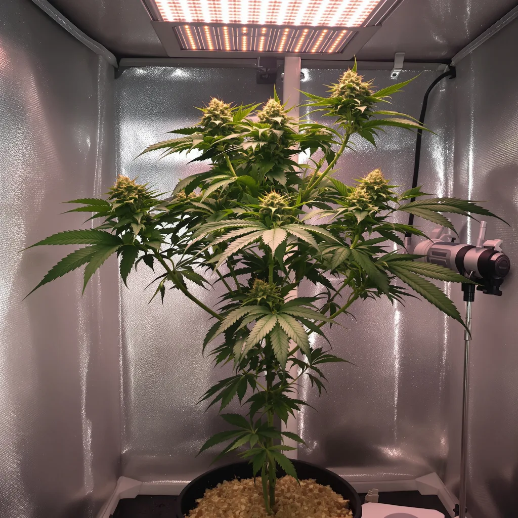 Planta de cannabis Dawgfather OG en fase de floración — 60-100 cm autofloración
