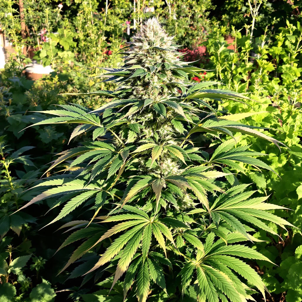 Dawgfather OG 88% indica / 12% sativa — flor con tricomas visibles
