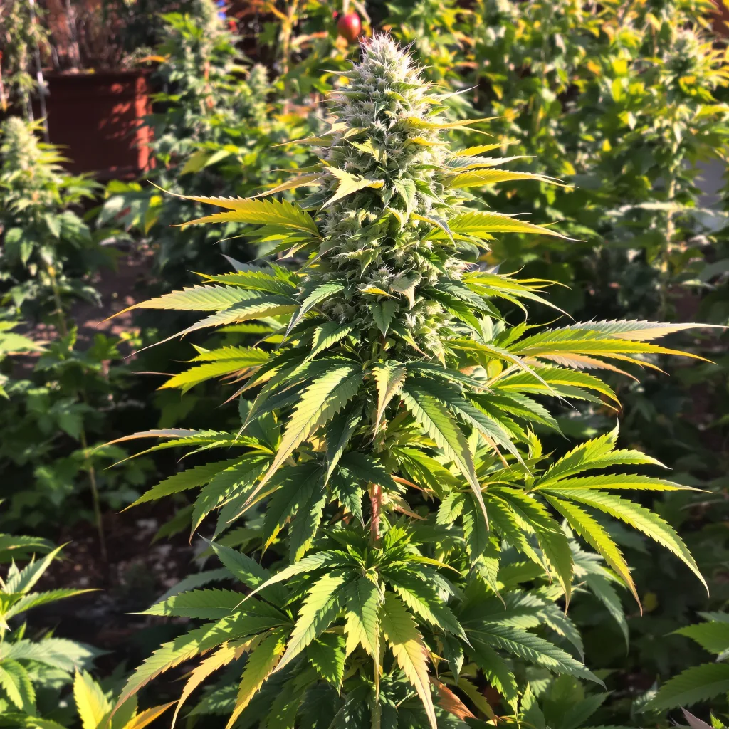 Dawgfather OG 88% indica / 12% sativa — flor con tricomas visibles