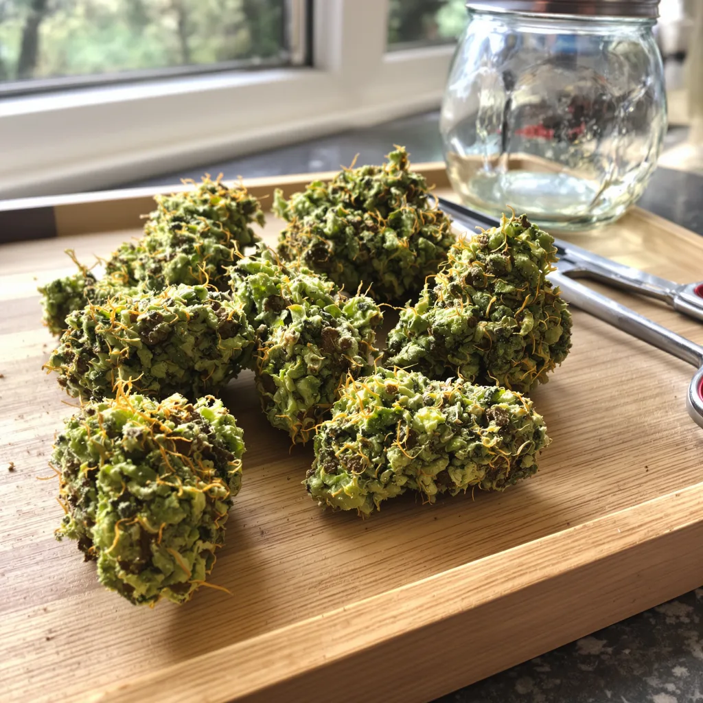 Deadly Sativas Mixpack 15% indica / 85% sativa — flor con tricomas visibles