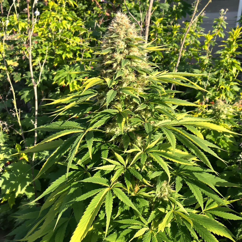 Deadwood 72% indica / 28% sativa — flor con tricomas visibles