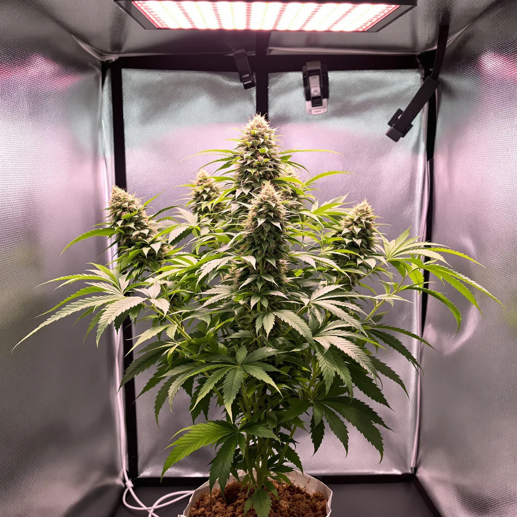 Planta de cannabis Death Star en fase de floración — 60-100 cm autofloración