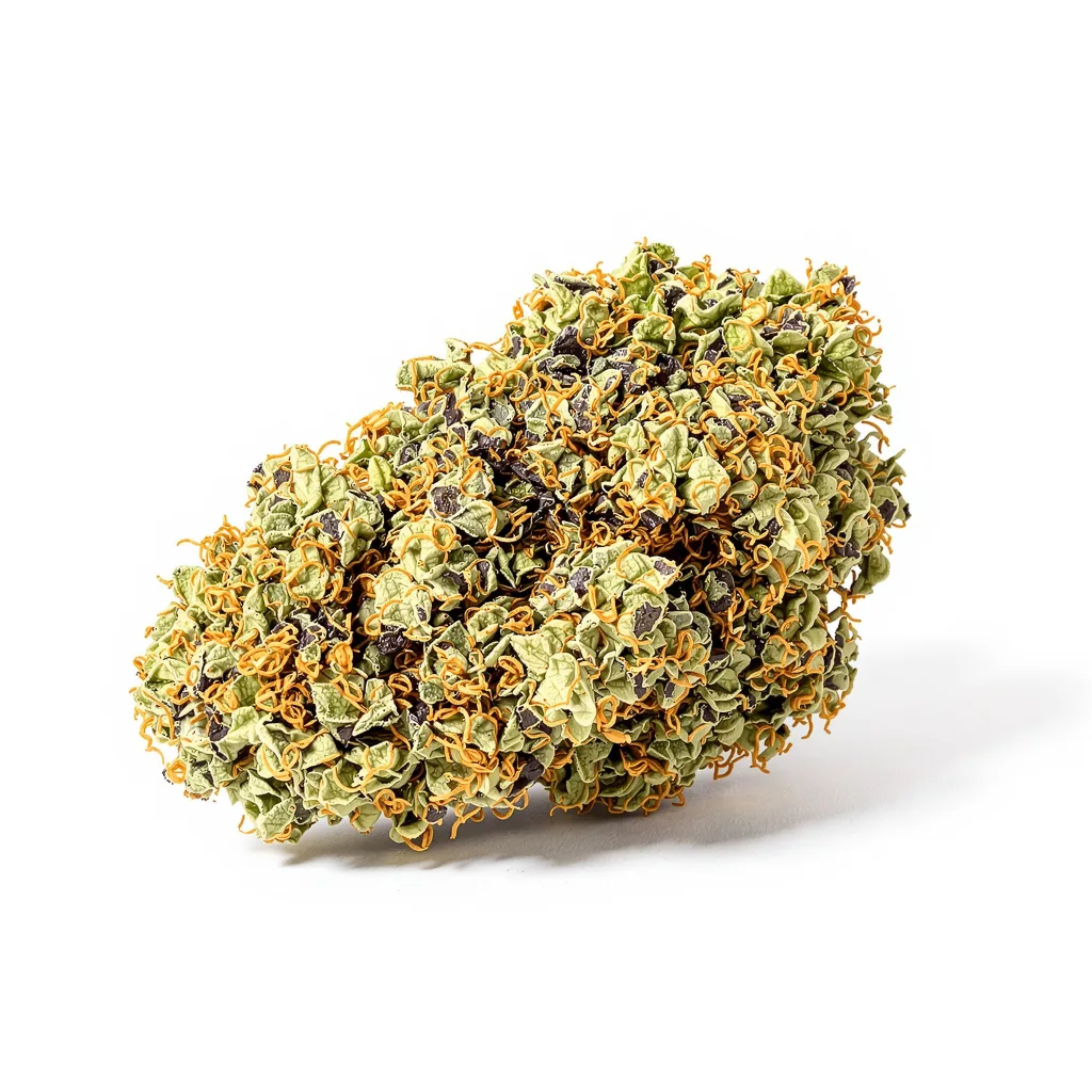 Death Star 70% indica / 30% sativa — flor con tricomas visibles