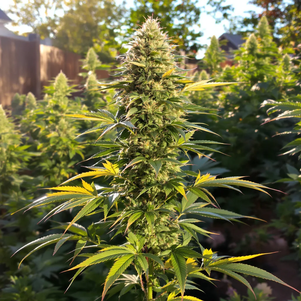 Death Star OG 60% indica / 30% sativa — flor con tricomas visibles