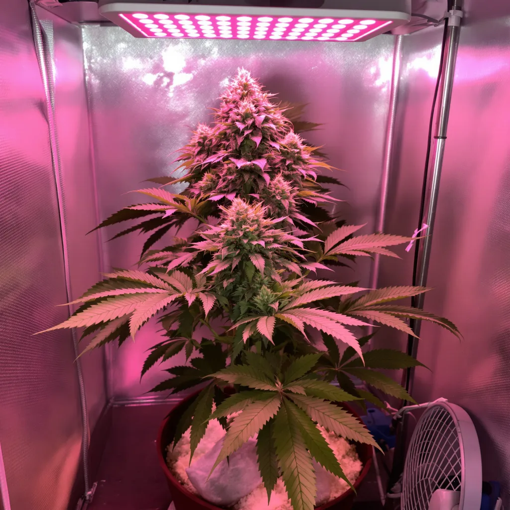 Planta de cannabis Deep Purple en fase de floración — 60-100 cm autofloración