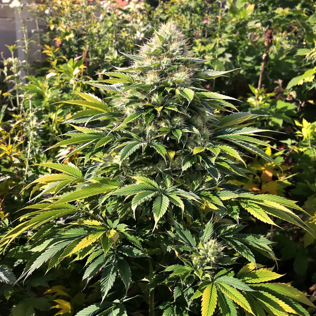 Deep Purple 70% indica / 20% sativa — flor con tricomas visibles
