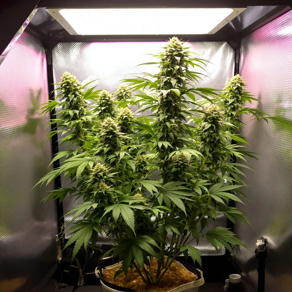 Planta de cannabis Deep Purple en fase de floración — 90-130 cm feminizada
