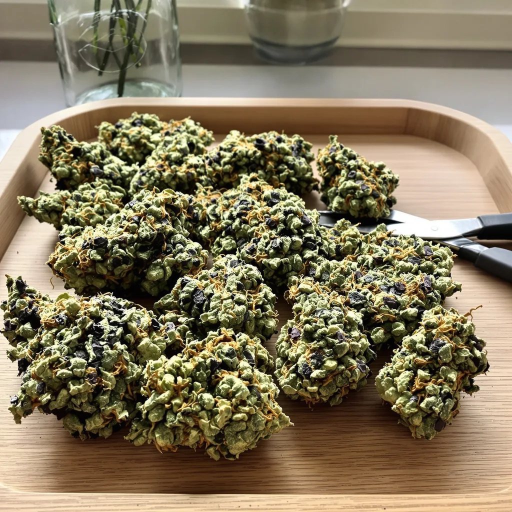 Denver Maple 81% indica / 19% sativa — flor con tricomas visibles
