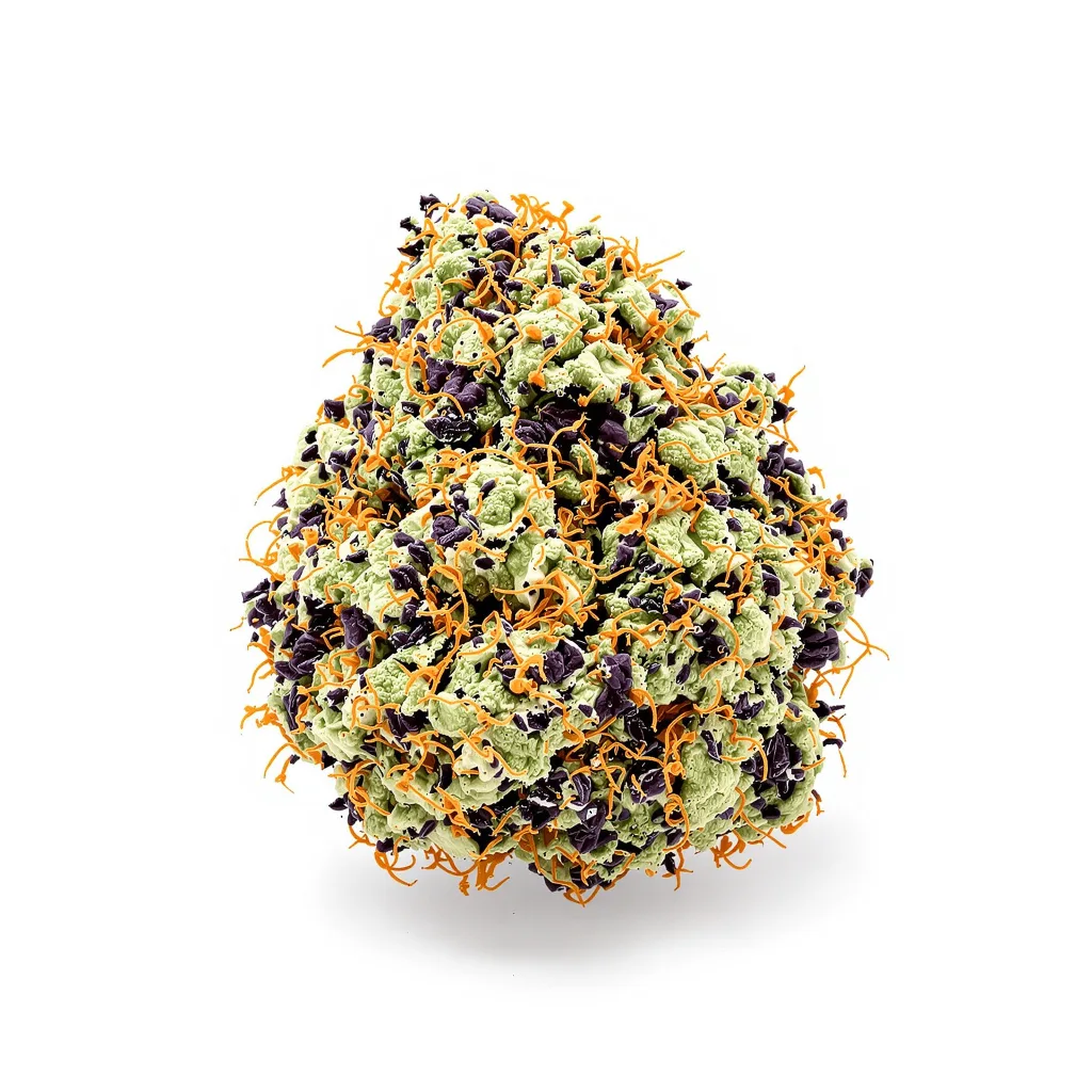 Denver Maple 81% indica / 19% sativa — flor con tricomas visibles
