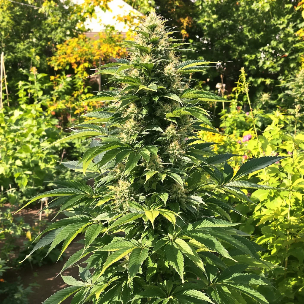 Diablo 40% indica / 50% sativa — flor con tricomas visibles