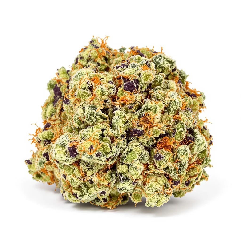 Diablo 40% indica / 50% sativa — flor con tricomas visibles