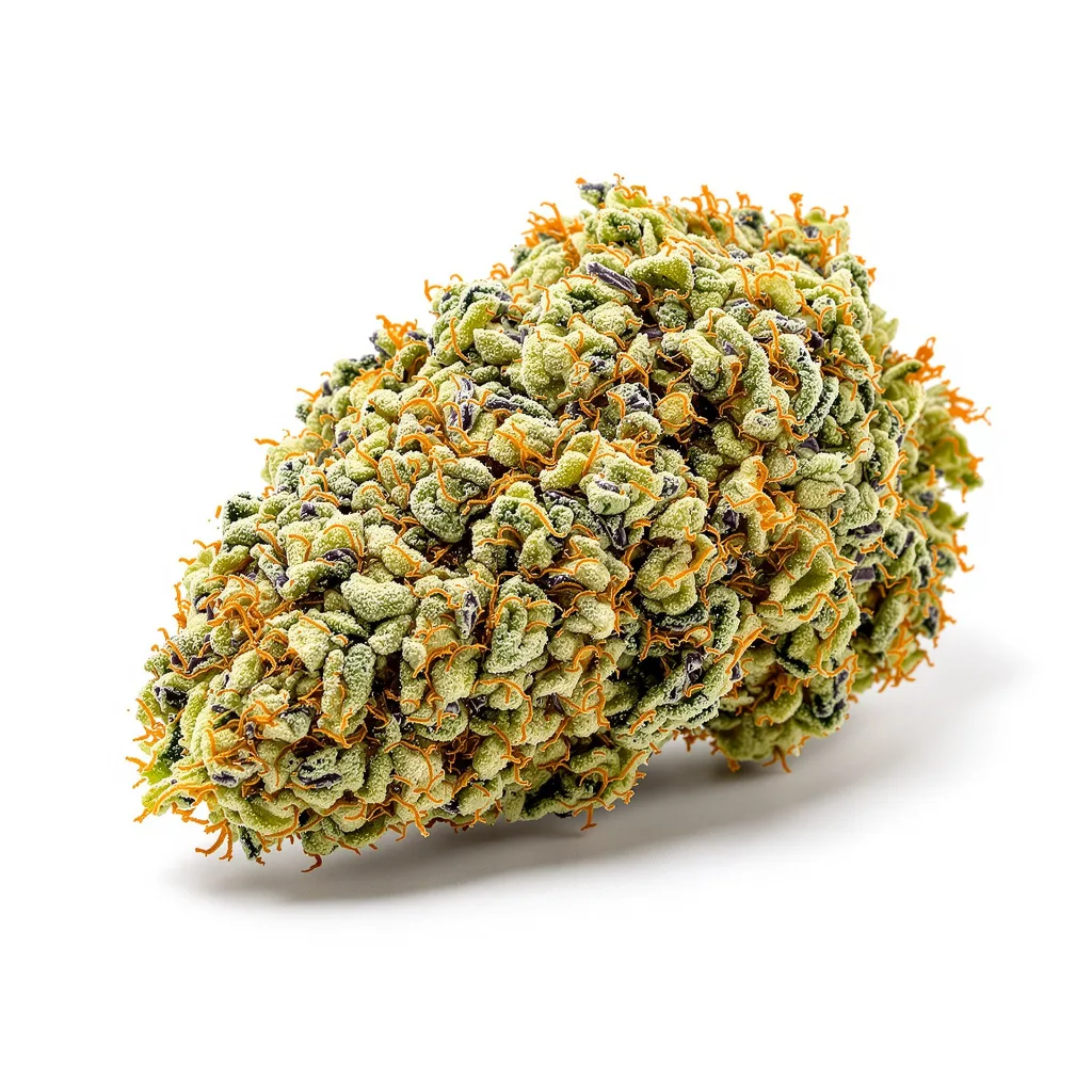 Diablo 40% indica / 50% sativa — flor con tricomas visibles