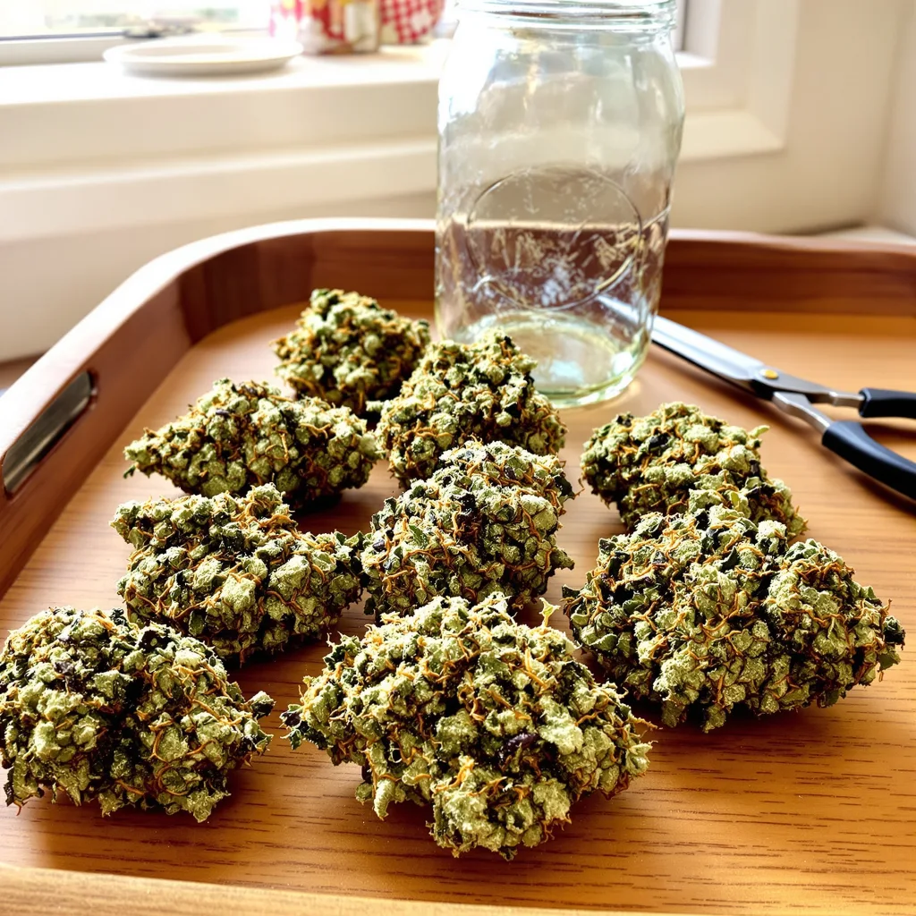 Diamond OG 50% indica / 40% sativa — flor con tricomas visibles
