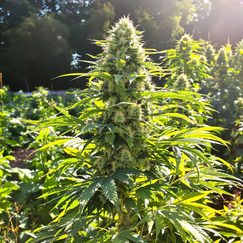 Diamond OG 50% indica / 40% sativa — flor con tricomas visibles