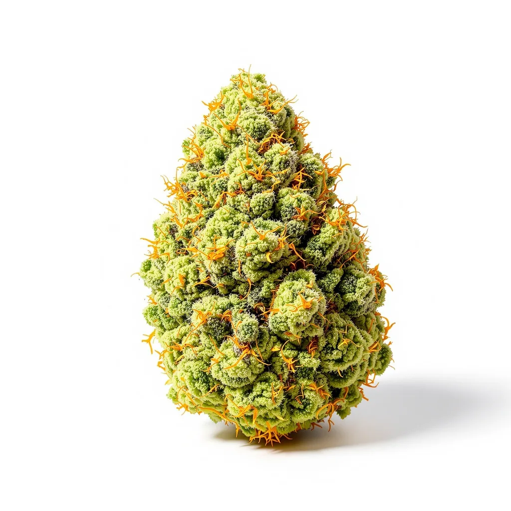 Diesel 6% indica / 94% sativa — flor con tricomas visibles