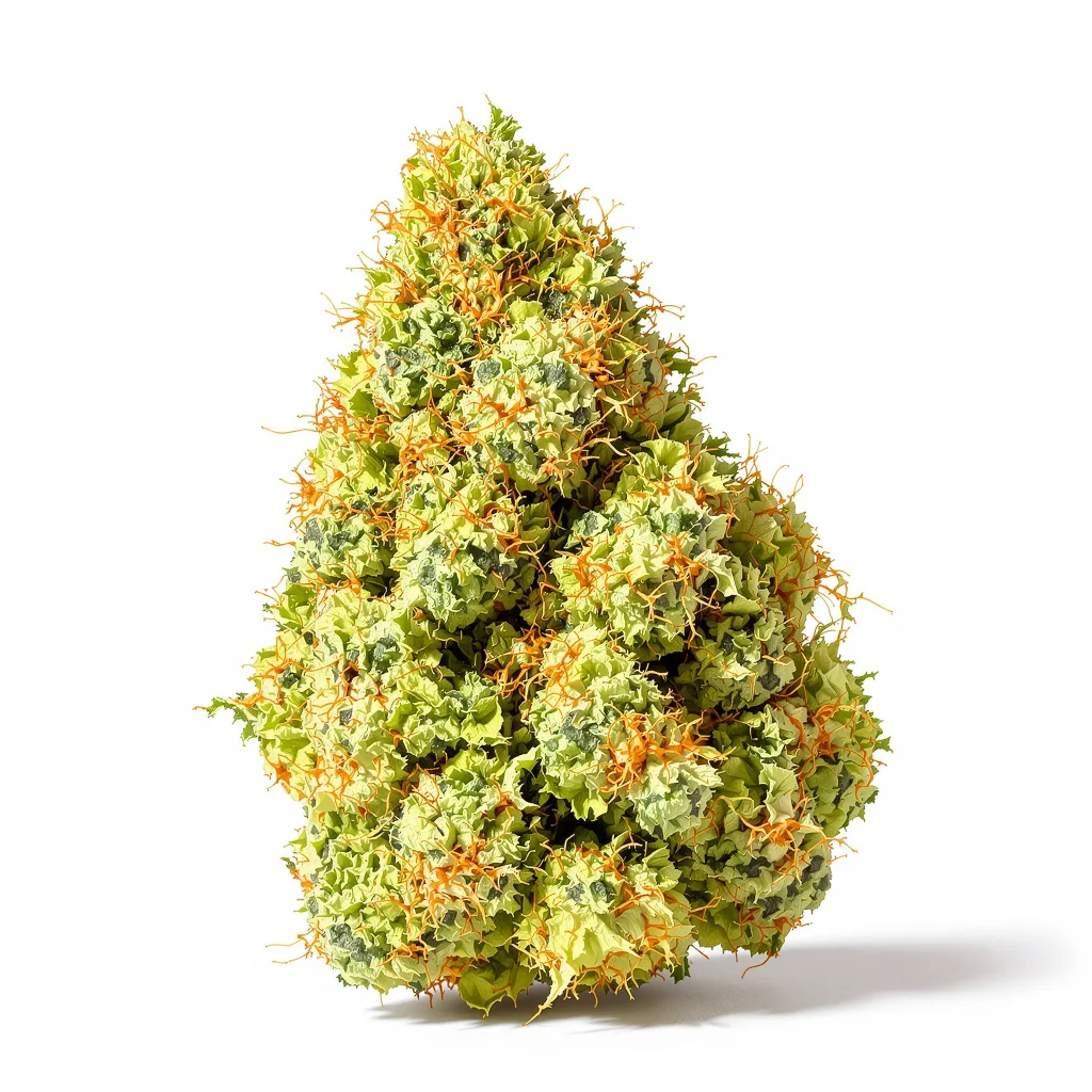 Diesel Power 5% indica / 95% sativa — flor con tricomas visibles