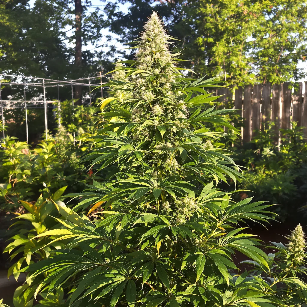 Dizzy OG 16% indica / 84% sativa — flor con tricomas visibles
