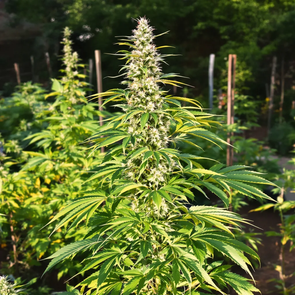 Dizzy OG 16% indica / 84% sativa — flor con tricomas visibles