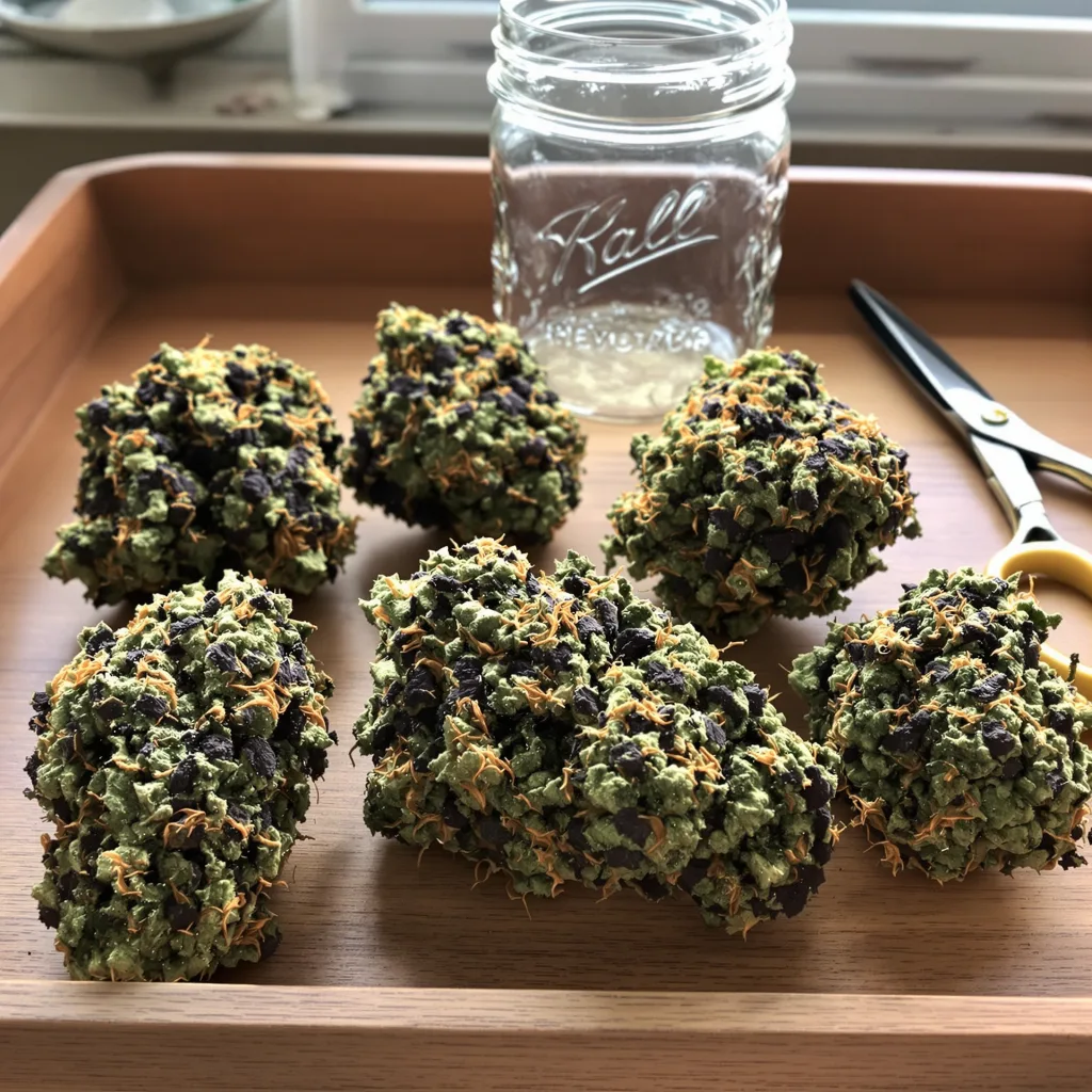 Dogwalker OG 78% indica / 22% sativa — flor con tricomas visibles