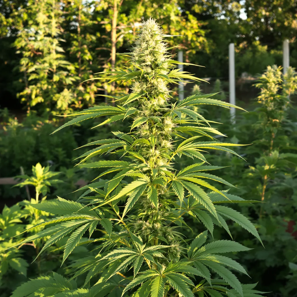 Domino 12% indica / 88% sativa — flor con tricomas visibles