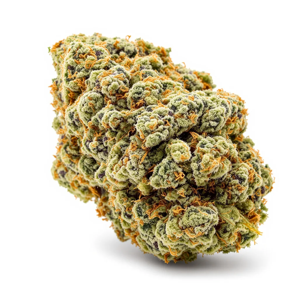 Donna OG 50% indica / 50% sativa — flor con tricomas visibles