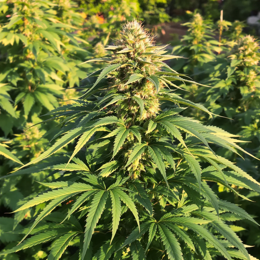 Dosi Punch 86% indica / 14% sativa — flor con tricomas visibles