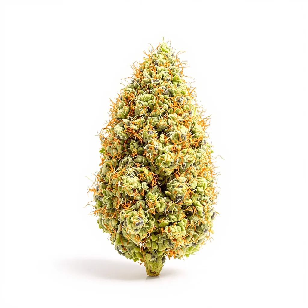 Double Dream 16% indica / 84% sativa — flor con tricomas visibles