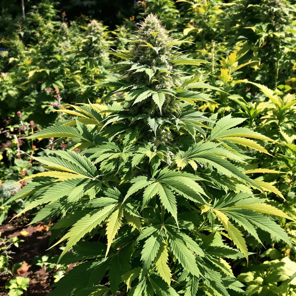 Double OG 85% indica / 15% sativa — flor con tricomas visibles