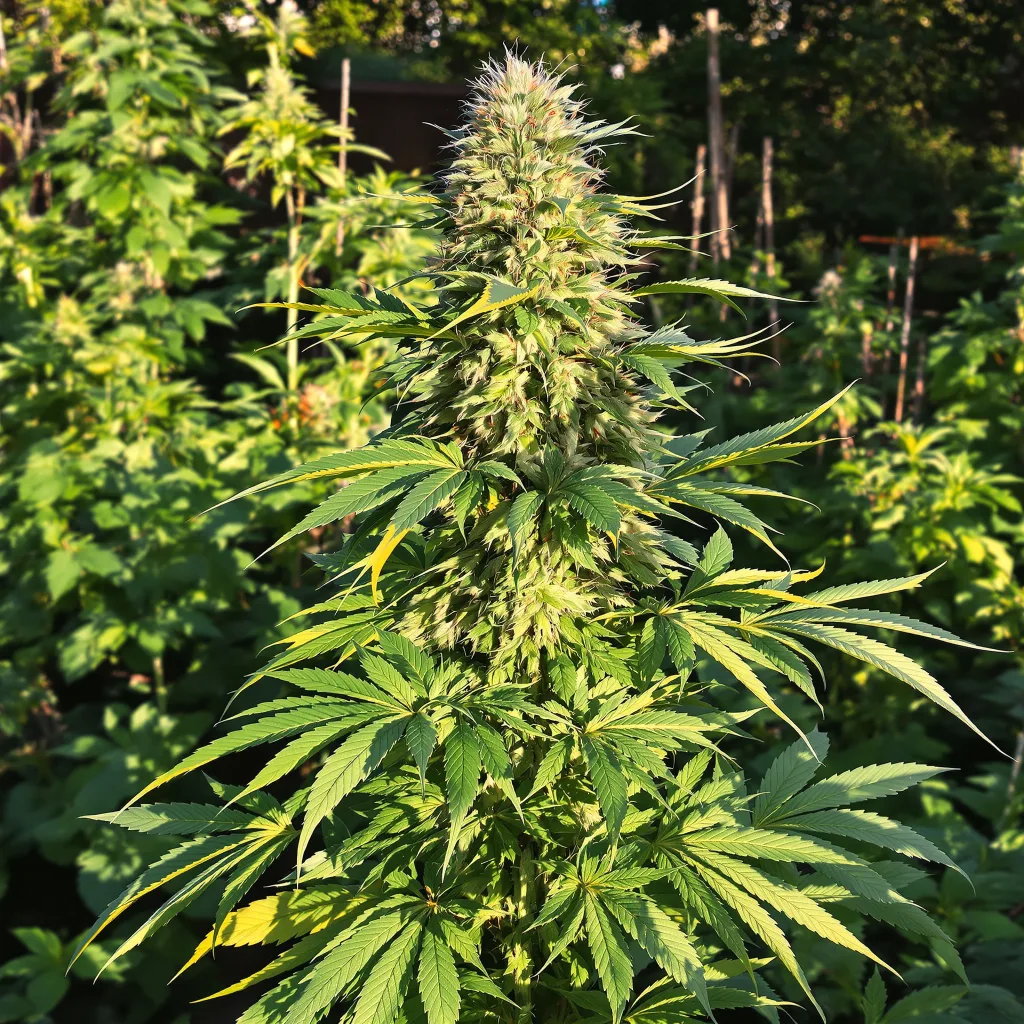 Double Purple Doja 68% indica / 32% sativa — flor con tricomas visibles