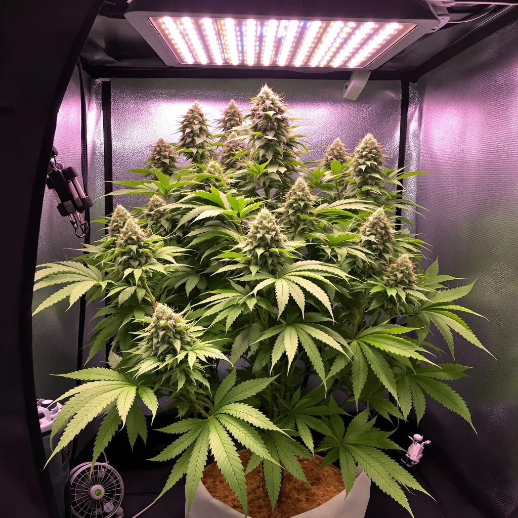 Planta de cannabis Double Tangie Banana en fase de floración — 90-130 cm feminizada