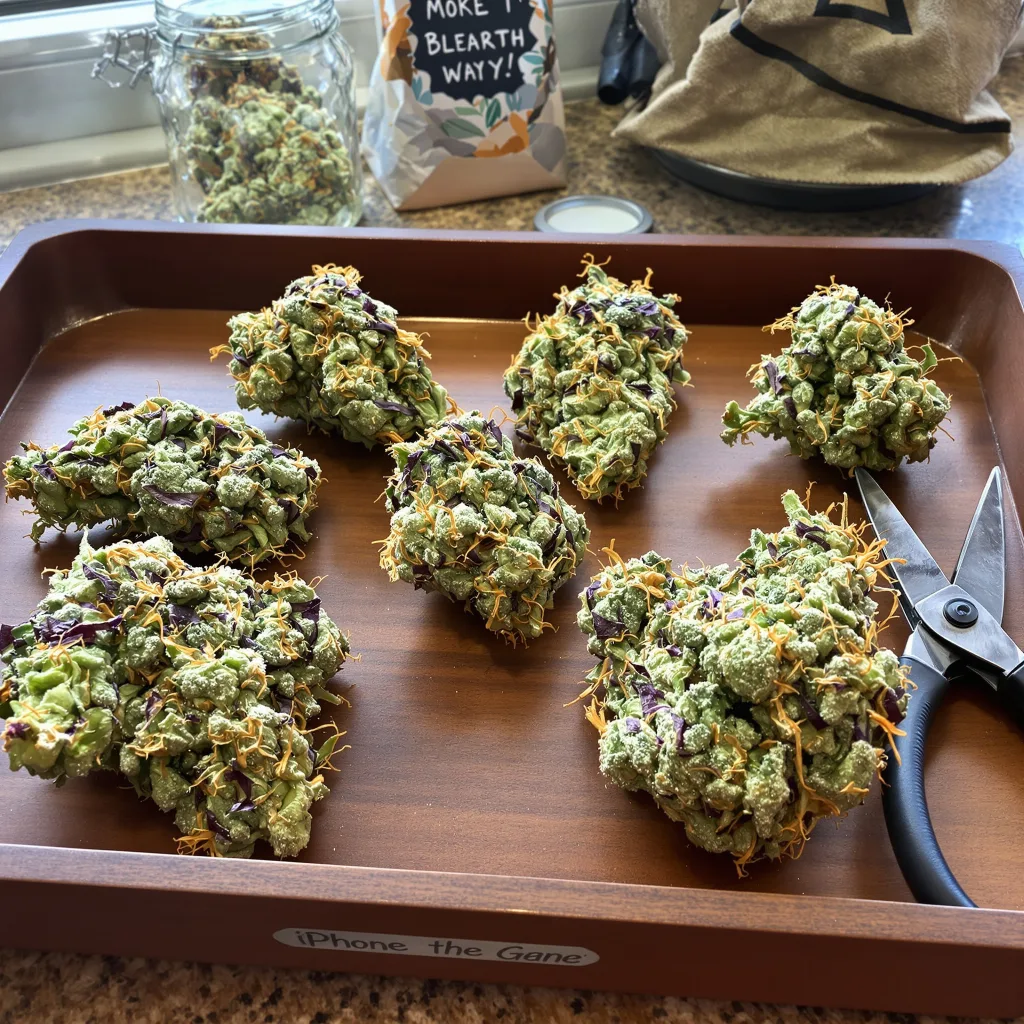 Dr. Who 50% indica / 40% sativa — flor con tricomas visibles