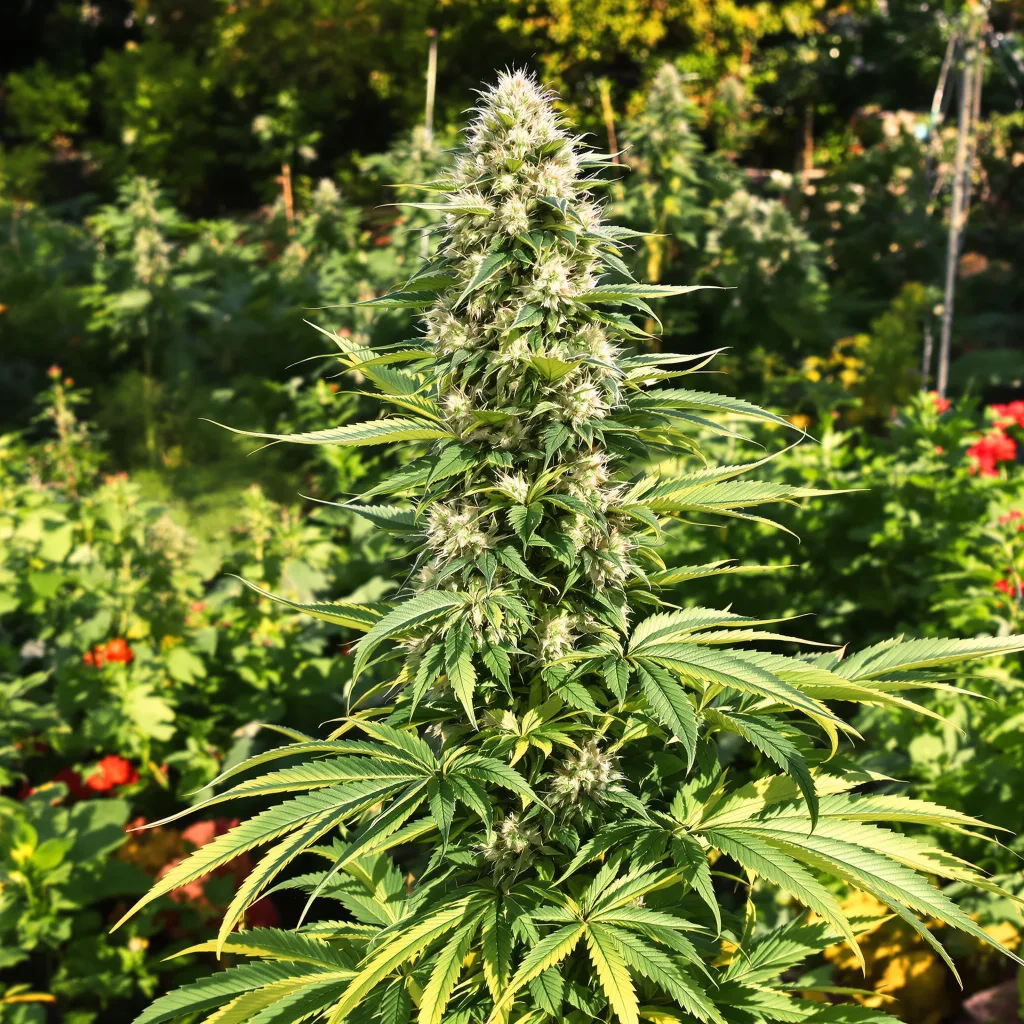 Dr. Who 50% indica / 40% sativa — flor con tricomas visibles