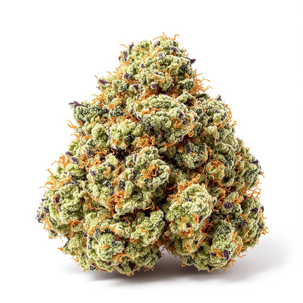 Dr. Who 50% indica / 40% sativa — flor con tricomas visibles