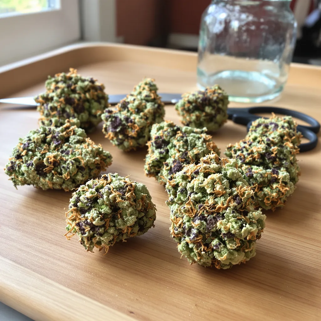 Dragon's Breath 50% indica / 50% sativa — flor con tricomas visibles
