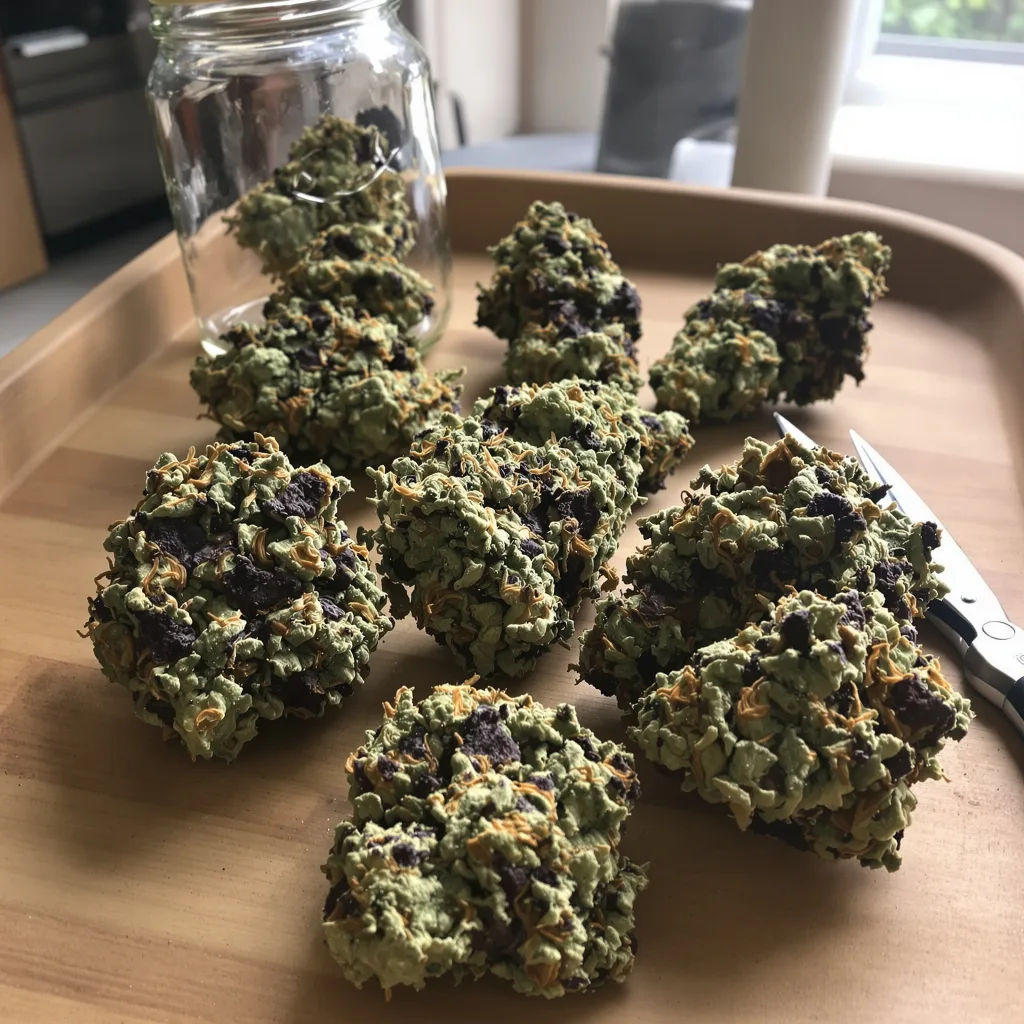 Dream Berry 78% indica / 22% sativa — flor con tricomas visibles