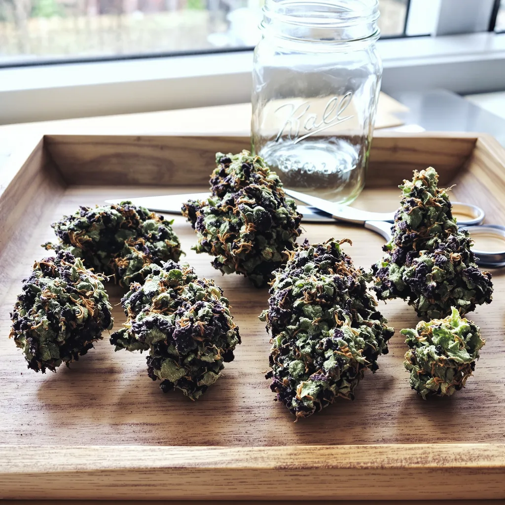Dream Berry 78% indica / 22% sativa — flor con tricomas visibles
