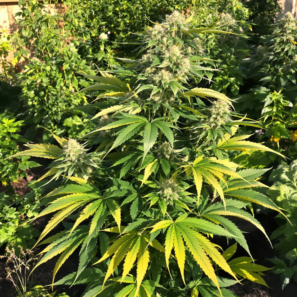 Dream Police 73% indica / 27% sativa — flor con tricomas visibles