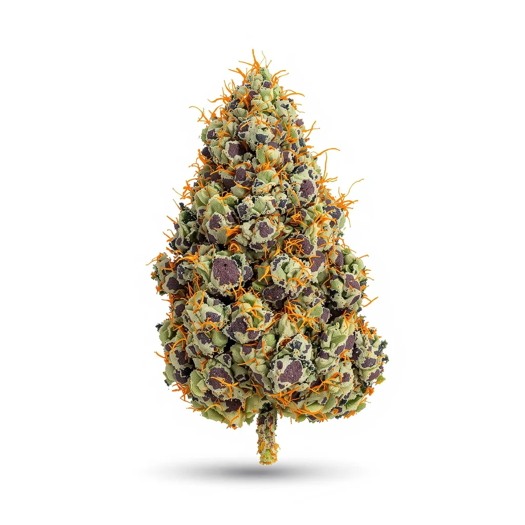 Dream Police 73% indica / 27% sativa — flor con tricomas visibles