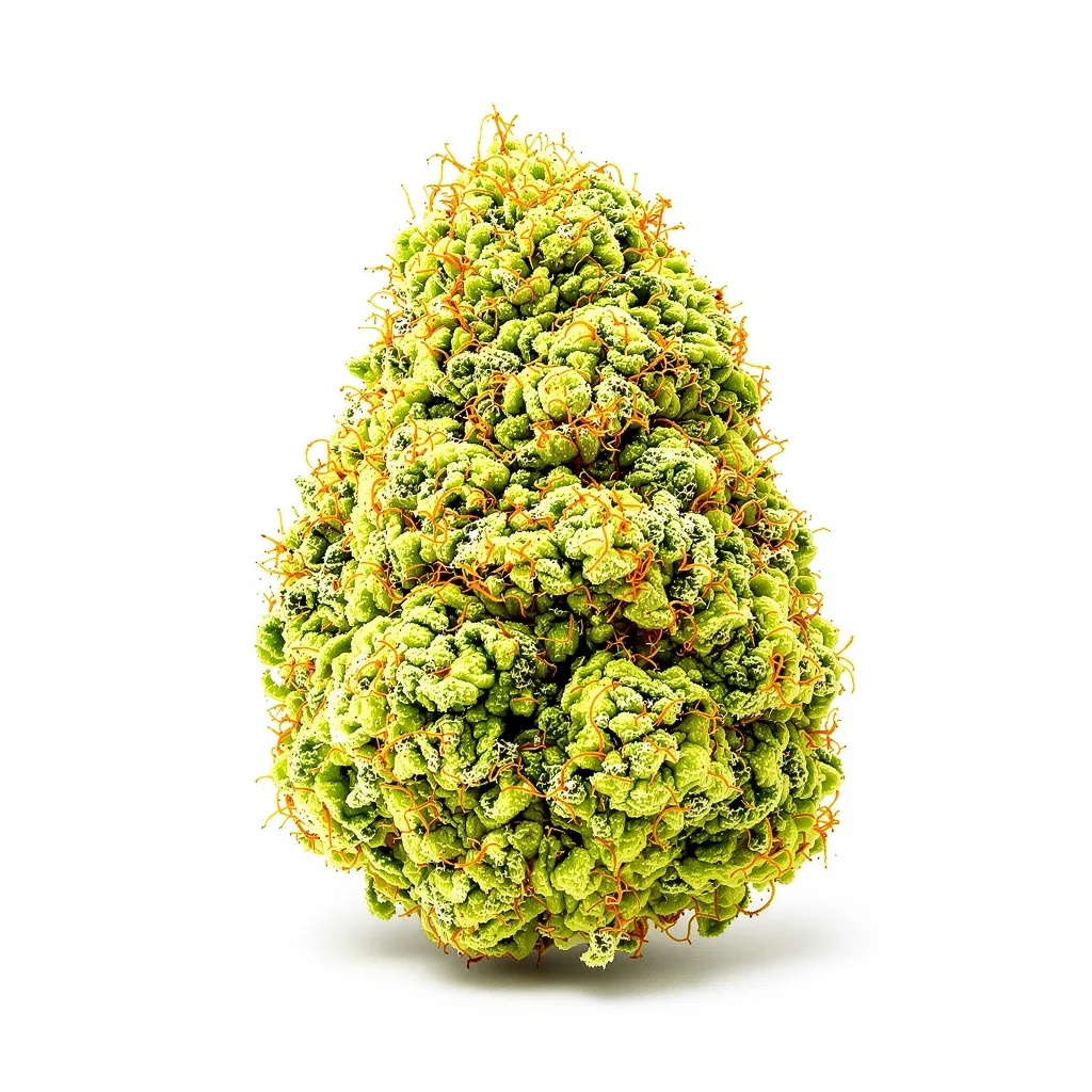 Durban Poison 50% indica / 90% sativa — flor con tricomas visibles