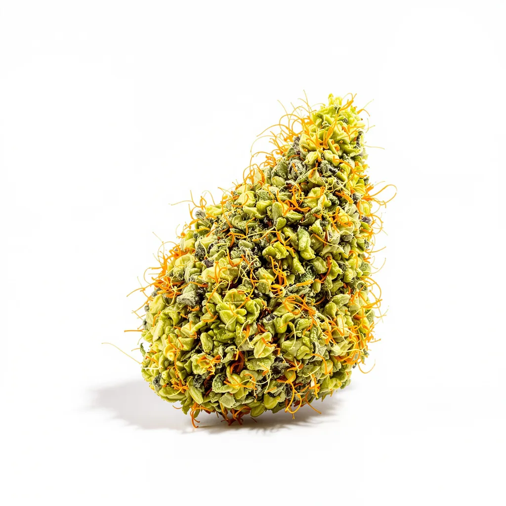 Durban Poison 50% indica / 90% sativa — flor con tricomas visibles