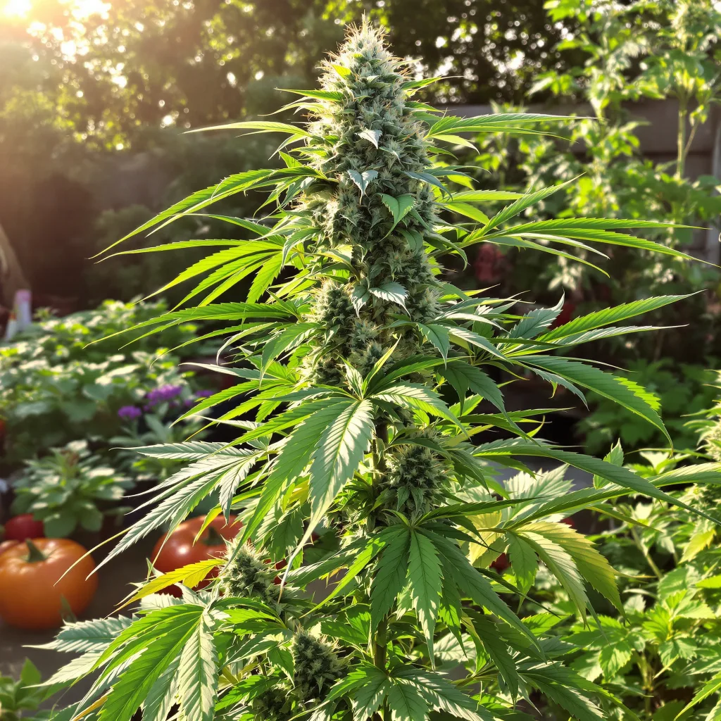 Dutch Kush 70% indica / 30% sativa — flor con tricomas visibles