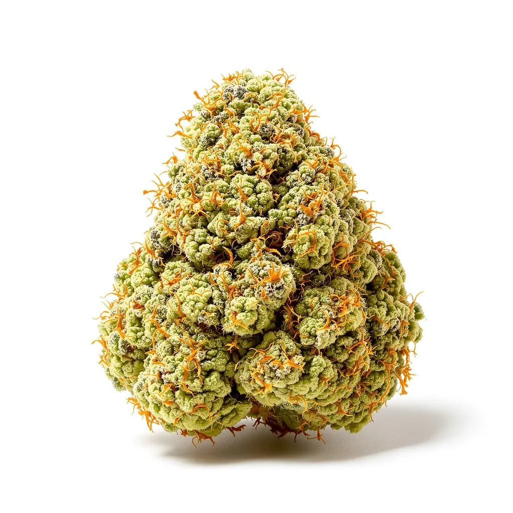 Dynamite Diesel 19% indica / 81% sativa — flor con tricomas visibles