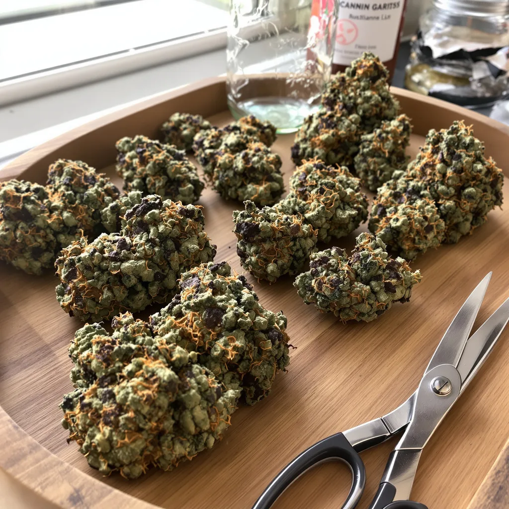 Edelweiss 77% indica / 23% sativa — flor con tricomas visibles