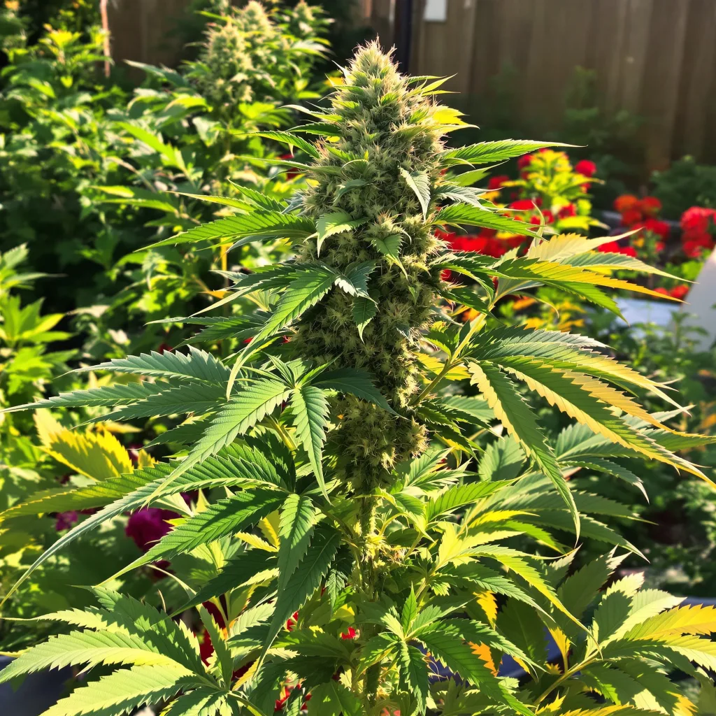 Edelweiss 77% indica / 23% sativa — flor con tricomas visibles