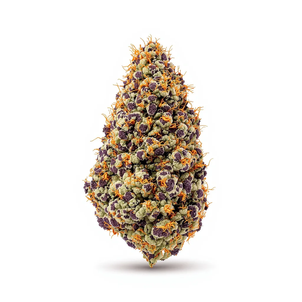 Edelweiss 77% indica / 23% sativa — flor con tricomas visibles