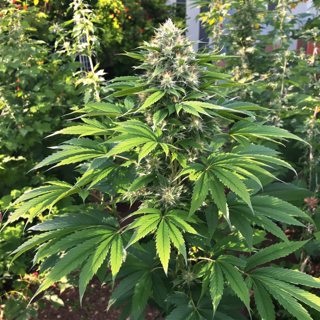 El Perro 69% indica / 31% sativa — flor con tricomas visibles