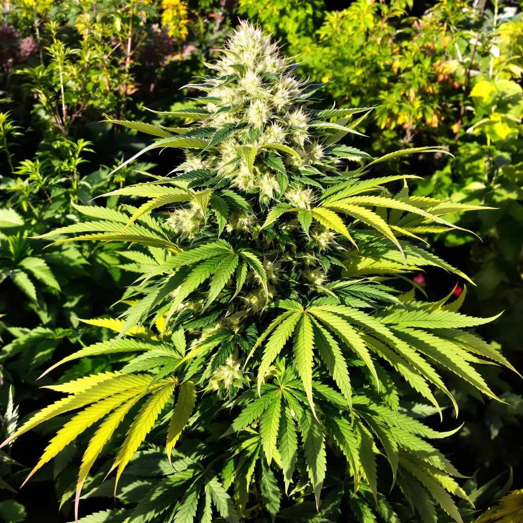Electric Blue 86% indica / 14% sativa — flor con tricomas visibles